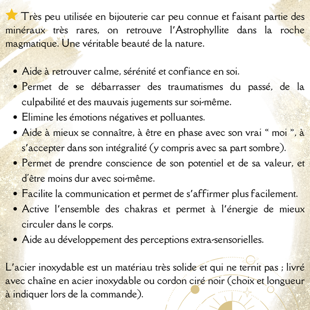 Pendentif Astrophyllite (très rare)