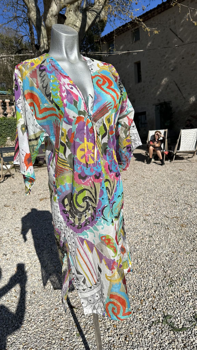 Tunique d&#039;exception longue  tissu de créateur