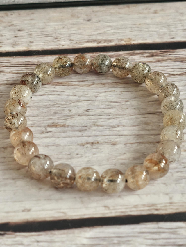 Bracelet en Quartz rutile cuivré – 10 mm