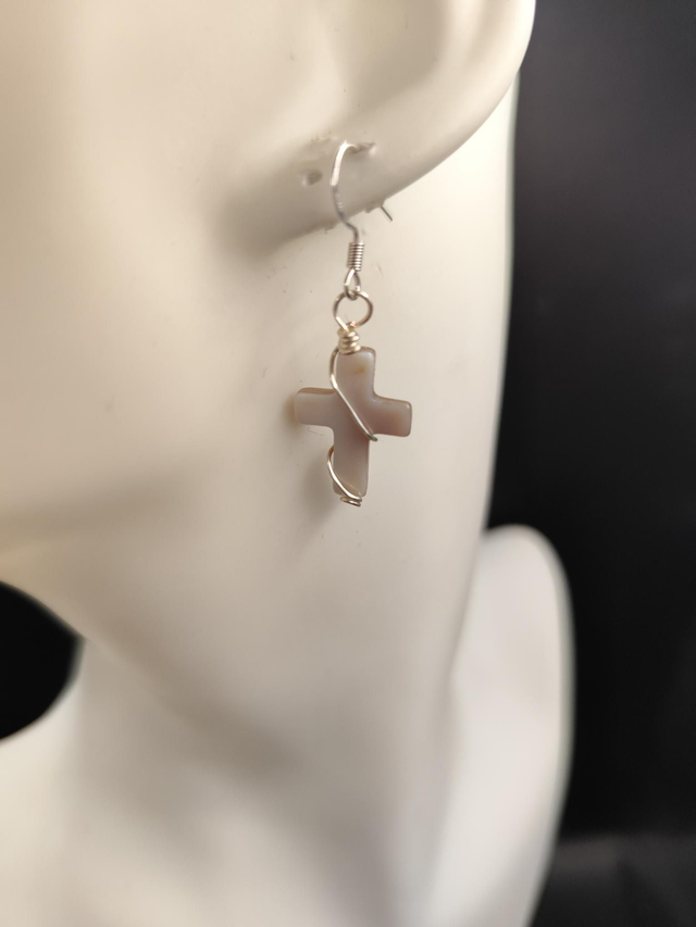 Abalone Cross earrings