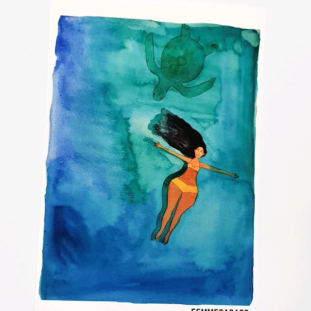 A - Carte meditation la femme et la tortue