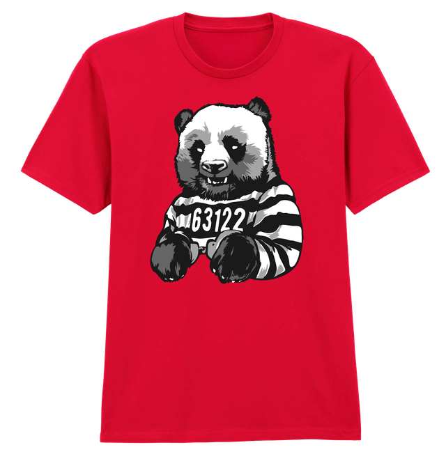 Angry Grizzly Prison Suit Bear Red Soft Spun Patterned T-Shirt