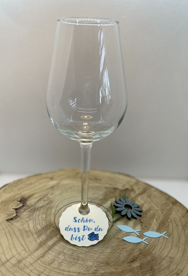 Glasanhänger „Schön, dass Du da bist!“ – Set mit 10 Stück