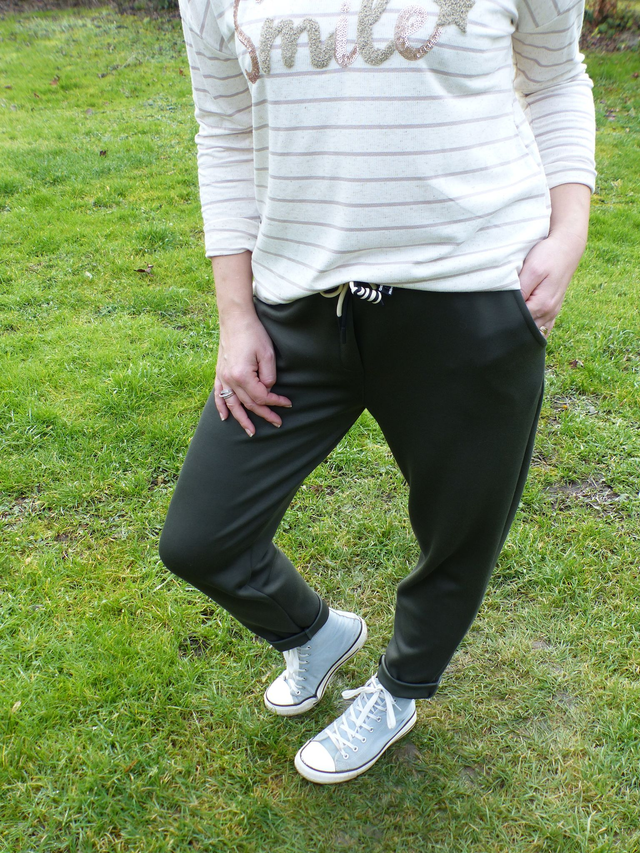 pantalon jog fluide kaki