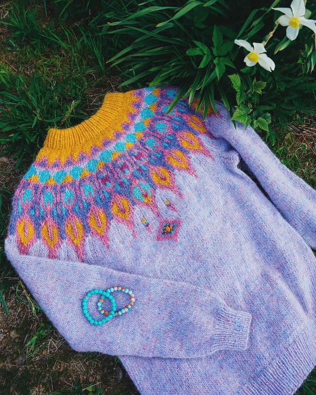 Little Peacock Sweater Kit - Col 02 ( Milkyway Lettlopi) - Wool &amp; Pattern - Linka Neumann