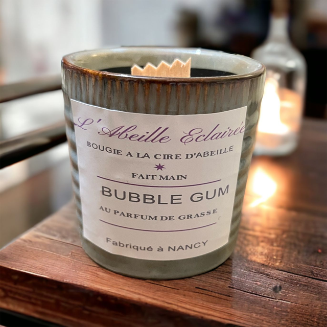 Bougie parfumée - Pot céramique -  Parfum Bubble Gum 150g  