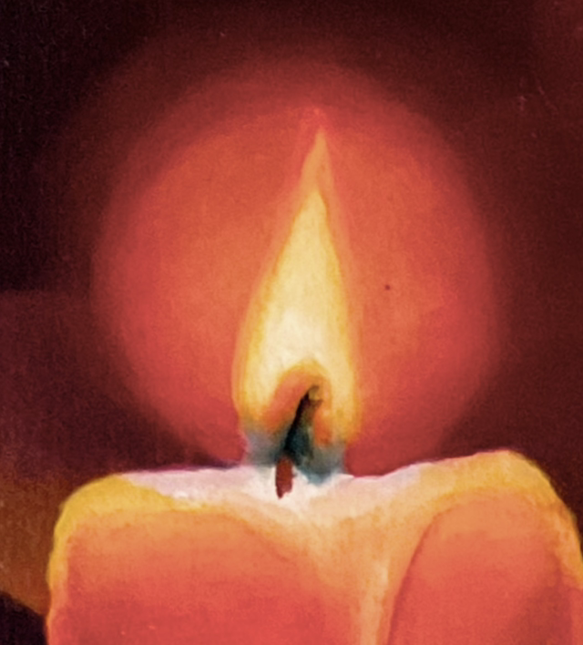 Original Painting Autumn Leaves Everlasting Candle