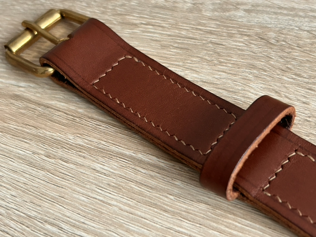 Ceinture en cuir de bœuf/taureau (taille 105 / largeur 3cm / coloris « Chocolat »)
