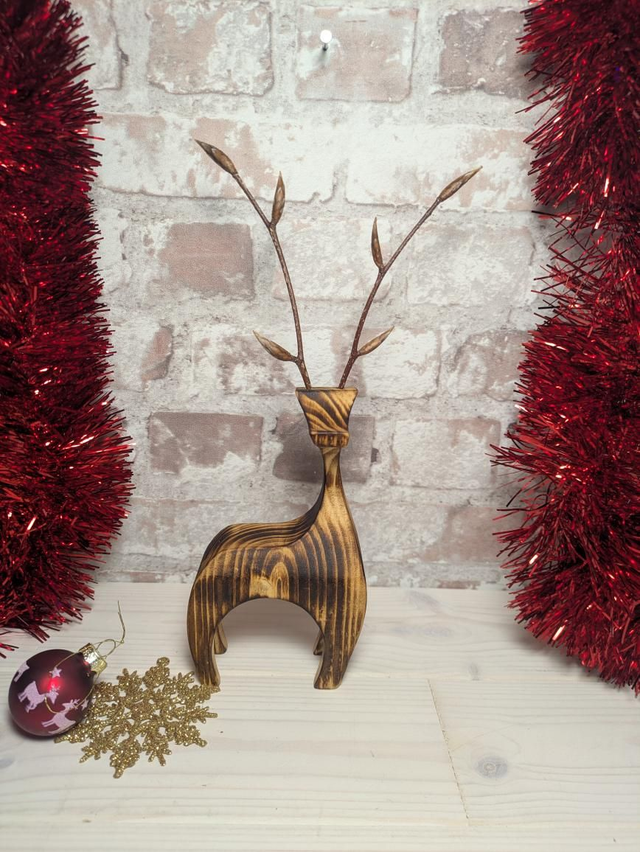 Wooden Reindeer - Beech Antlers