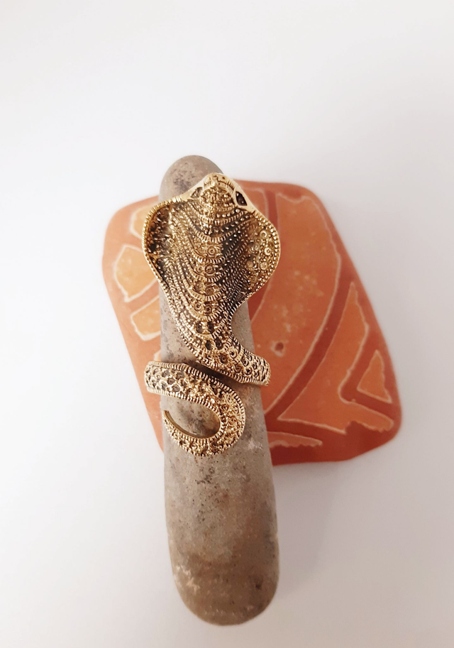 BAGUE SERPENT COBRA DORÉ ANIMAUX SAUVAGES