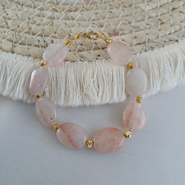 Dames armband met Aardbei kwarts (1.200)