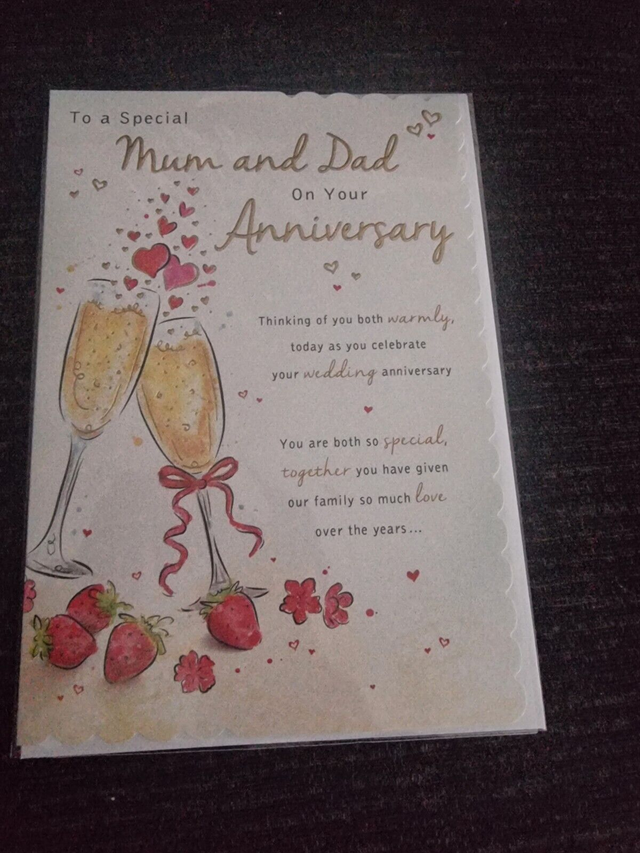 Anniversary Mum and Dad Card Lovely Verse 6"x9"