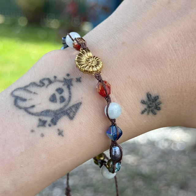 Bracelet AURA aigue marine , cristaux Swarovski et perles d’eau douce 