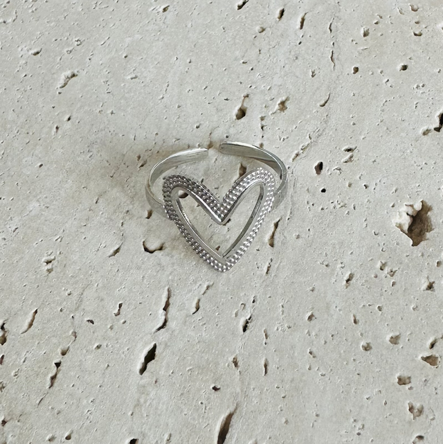 Ring hart zilver