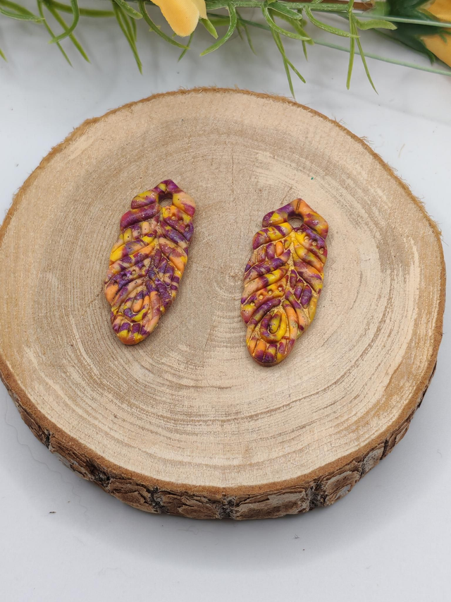 Plume Mélange Violet/Jaune