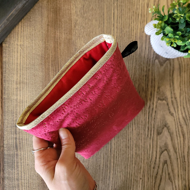 Pochette pour livre Poche : Velours rouge et doré