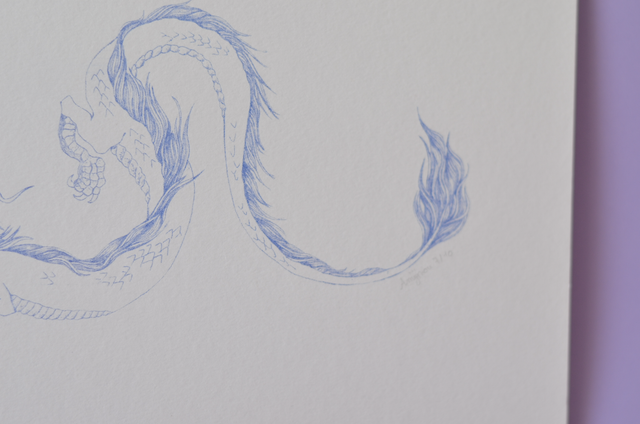 Affiche imprimée en risographie le dragon