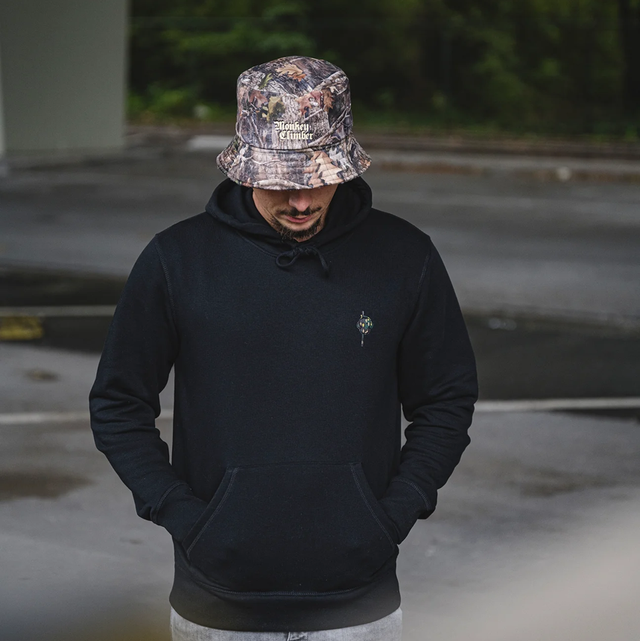 MINIMAL DUCKHUNT CAMOU LOGO HOODIE I BLACK
