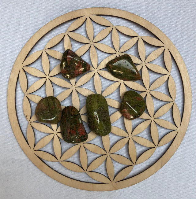 Pierre roulée en Unakite