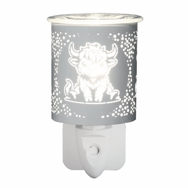 White and Gold Silhouette Highland Cow - Aroma Plug-in Wax Melter