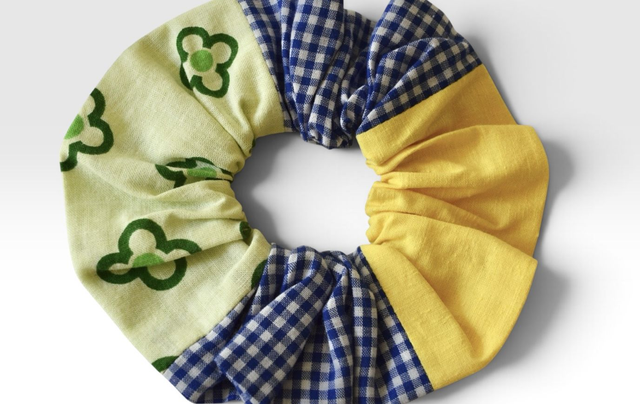 Patchwork cotton scrunchie
