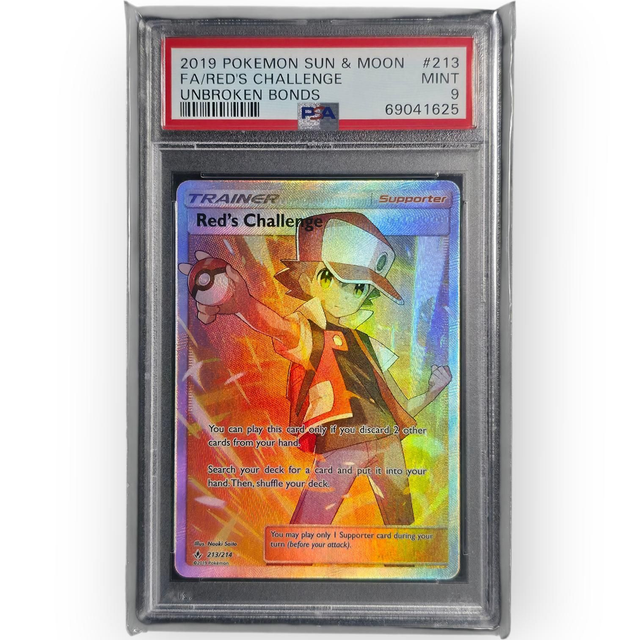 Red's Challenge Full Art 213/214 | PSA 9 Mint | Kräfte im Einklang | Englisch