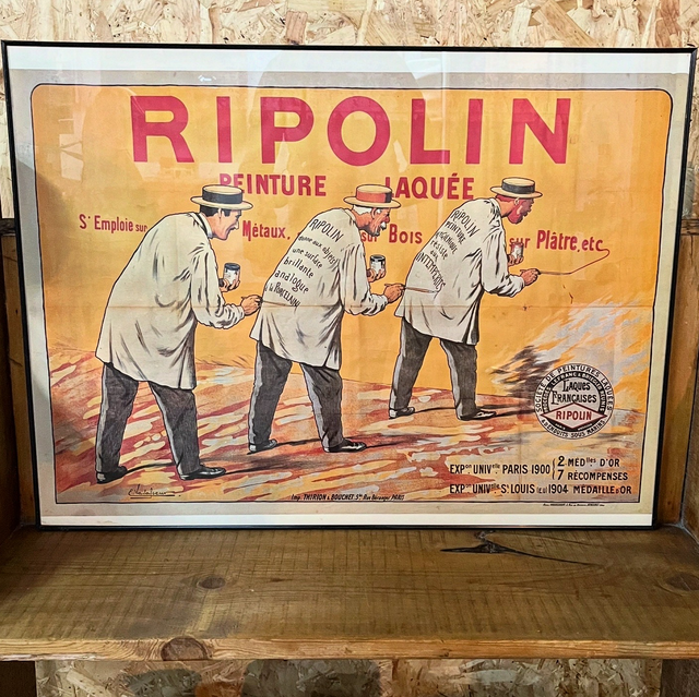 A Framed Vintage French Advertising Poster For Ripolin Paint