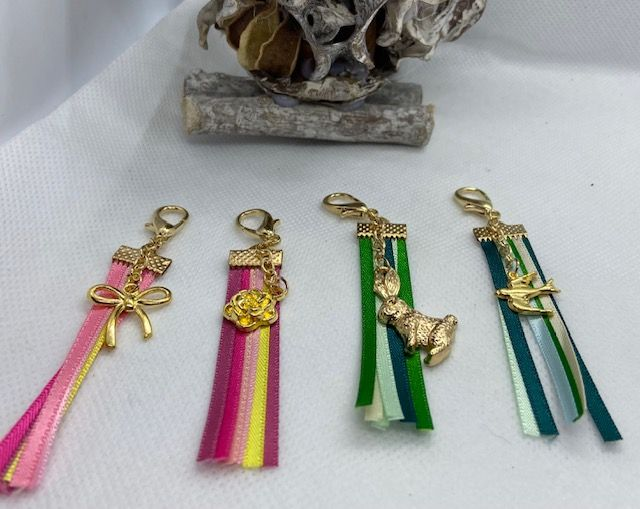 Ribbon charm keyrings