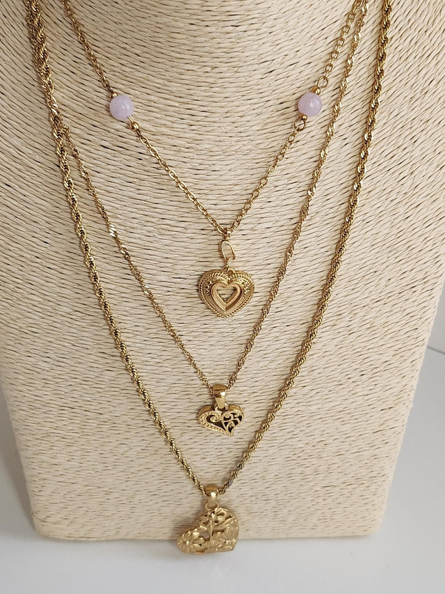 Collier cœur acier inox