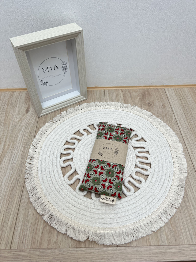 Bouillotte Mini Géométrique vert et rouge