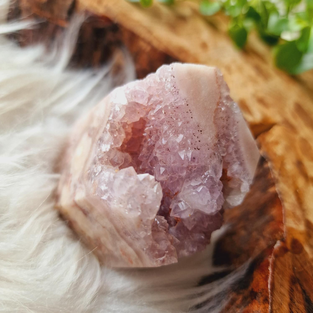 Pink Amethyst and Amethyst Freeform 