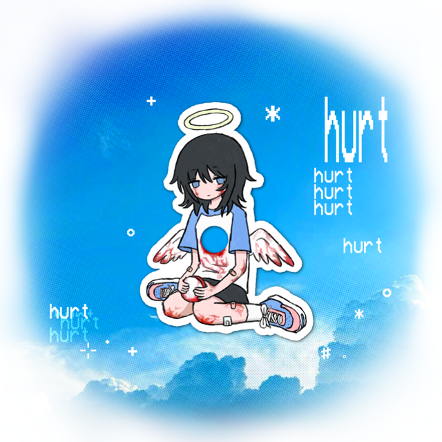 vinyl sticker - hurt angel 🪽