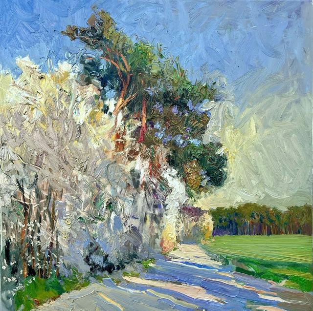 „Sanftheit eines Frühlingsabends“ Öl auf Leinwand, 80x80 cm. 2025
