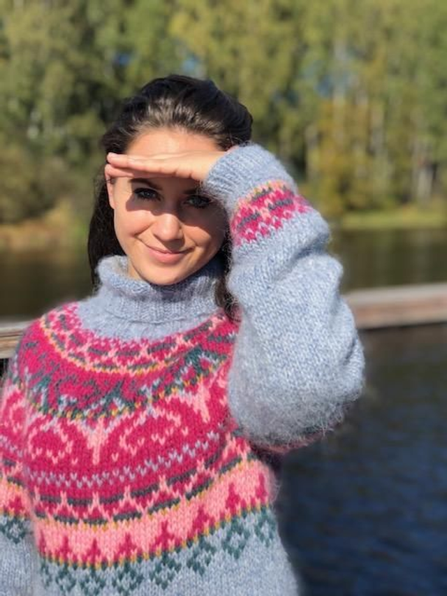 Alasuq Polar Sweater Kit - Col 25 (Pink) - Wool &amp; Pattern - Linka Neumann