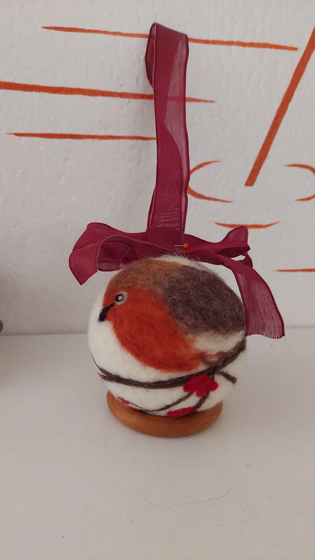 Grande Boule de Noël Rouge Gorge