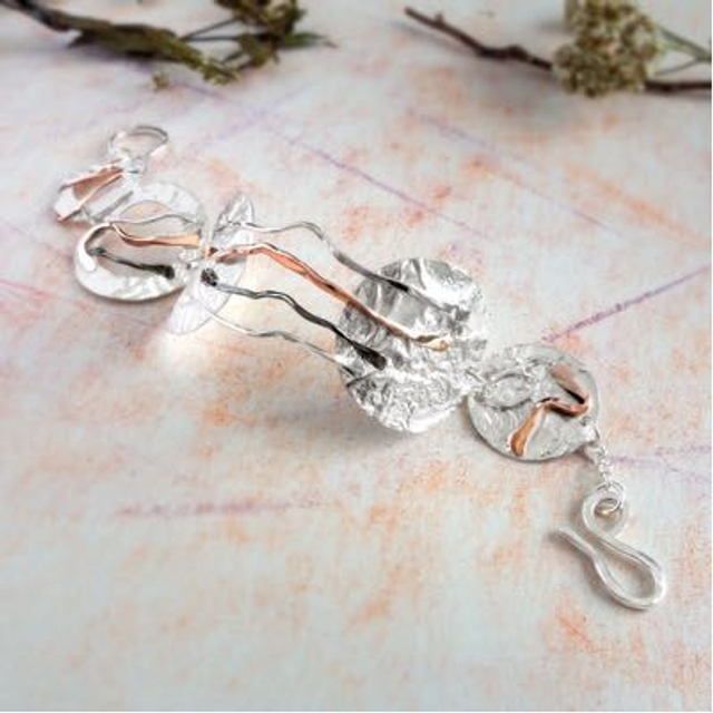 Pulsera Tentáculos en Plata y Cobre