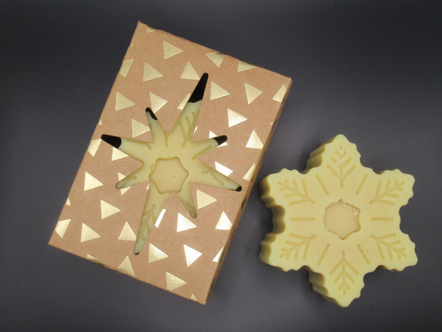 Coffret 1 savon de Noël forme "Flocon"