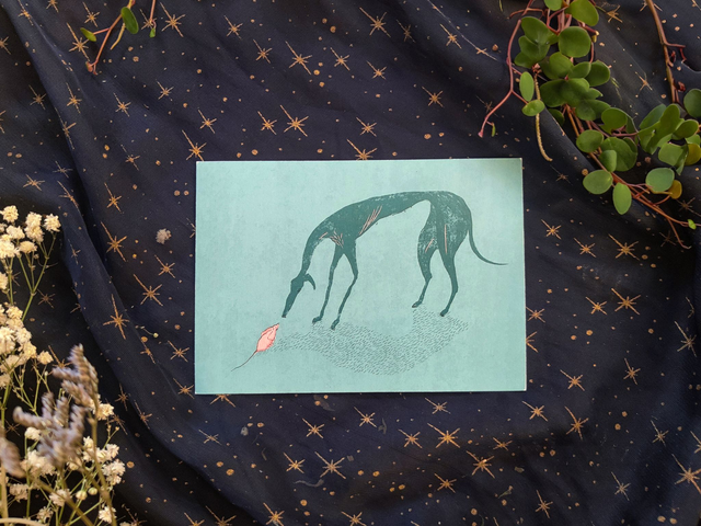 Dog and Mouse // Postcard