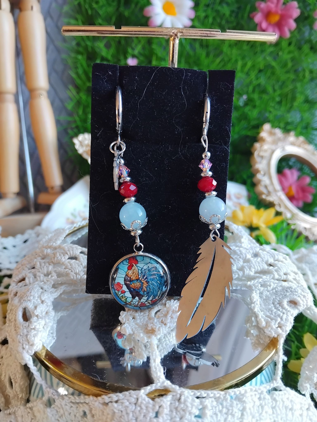 boucles d'oreilles coq