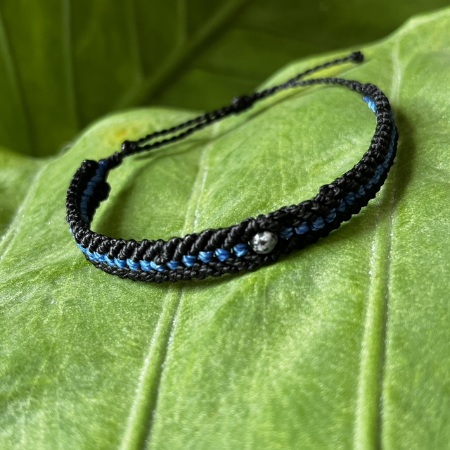 Bracelet mixte obsidienne