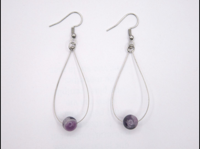 Boucles d'oreilles gouttes 1 améthyste