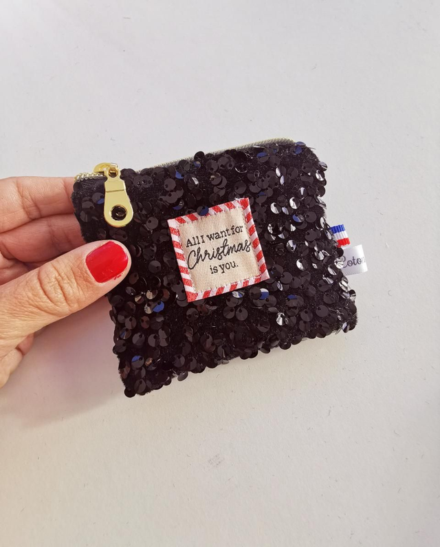 Porte-monnaie ELIOT sequin noir