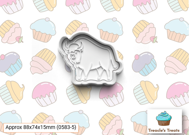 Bison Fondant/cookie stamp with cutter 