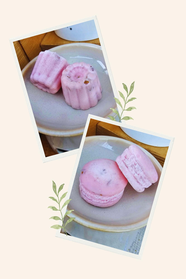 La vie en Rose – Fondant de cire - Macaron/Mini Cannelé