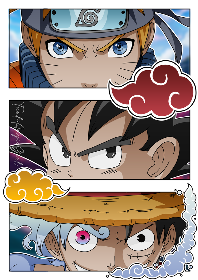 Planche Naruto, Son Goku, Luffy 