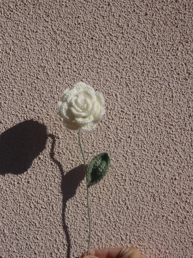 Rose blanche pailleté 