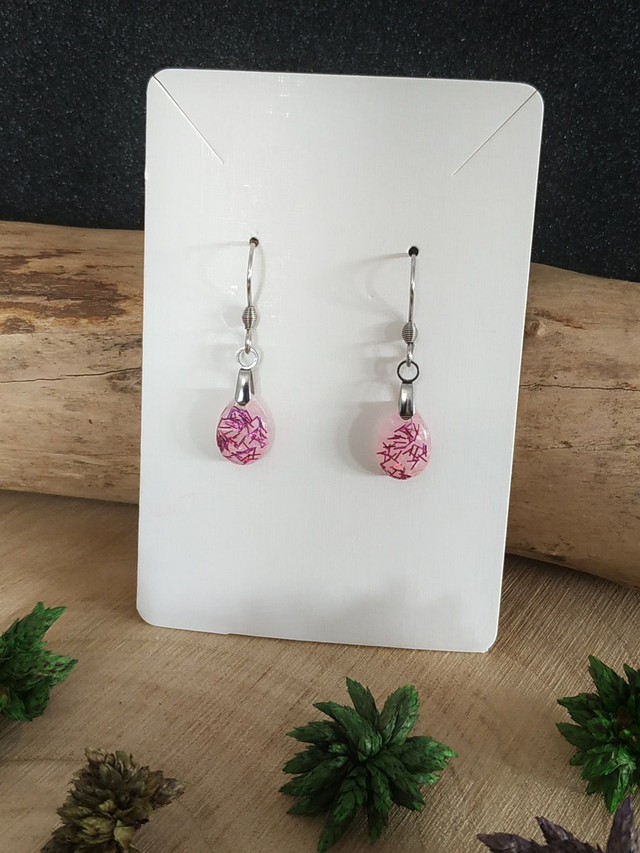 Boucles d'oreilles goutte d'eau pailletée