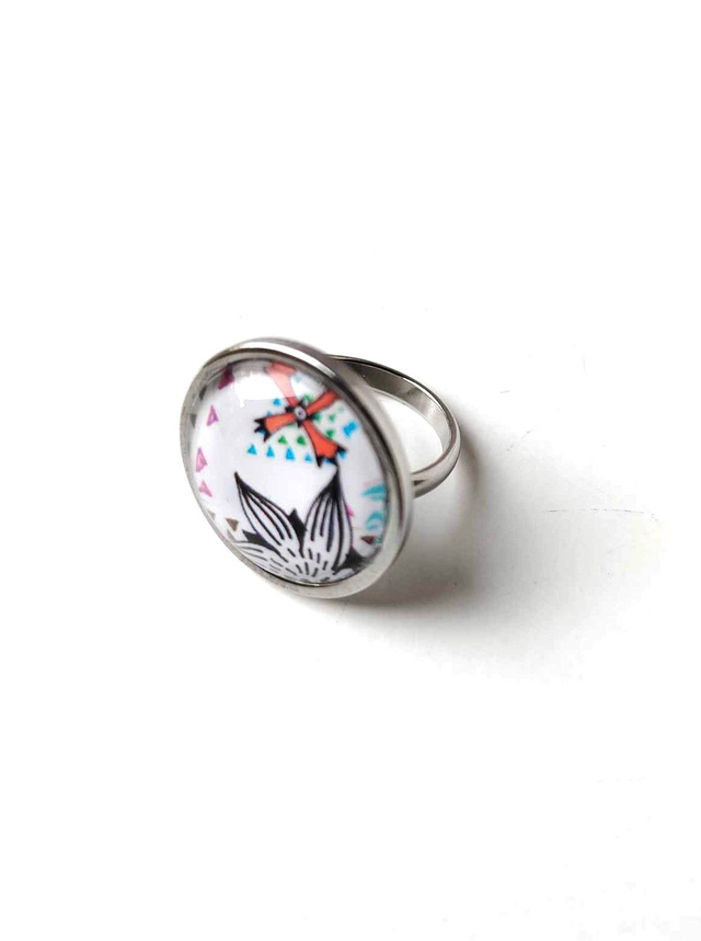 Bague Upcyclée Carte de Tarot Recyclée - Croix
