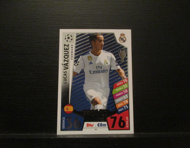 Lucas Vazquez - UEFA Champions League Match Attax 2017/18 Original Trading Card #16