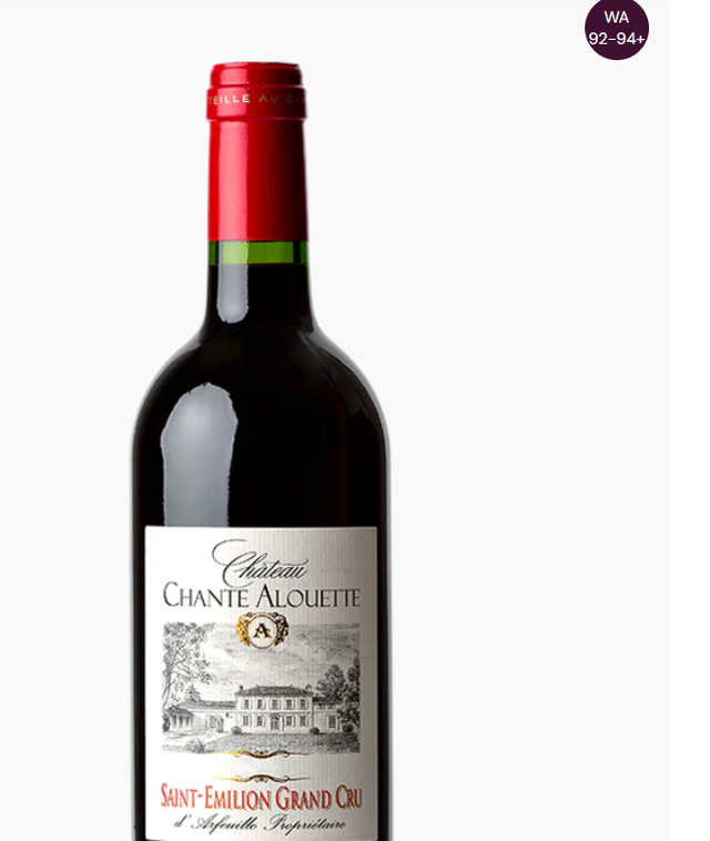 St Emilion grand cru Château Chante Alouette 2020